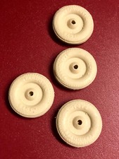 4 New Solid White Rubber TIRES 1-1/8" od WYANDOTTE TOYS  non spoke type