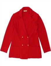 Les Copains Womens Blazer Jacket Uk 14 Large Red Wool Qi07
