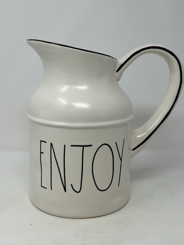 NEW RAE DUNN “ENJOY”Ceramic Farmhouse Milk Jug Pitcher Artisan Collection 2023