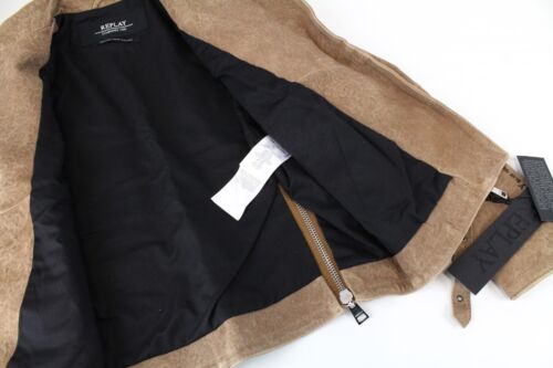 Replay Damen XS Braunes Wildleder Lammleder Jacke Lang Arm Reißverschluss Futter - Bild 5 von 20