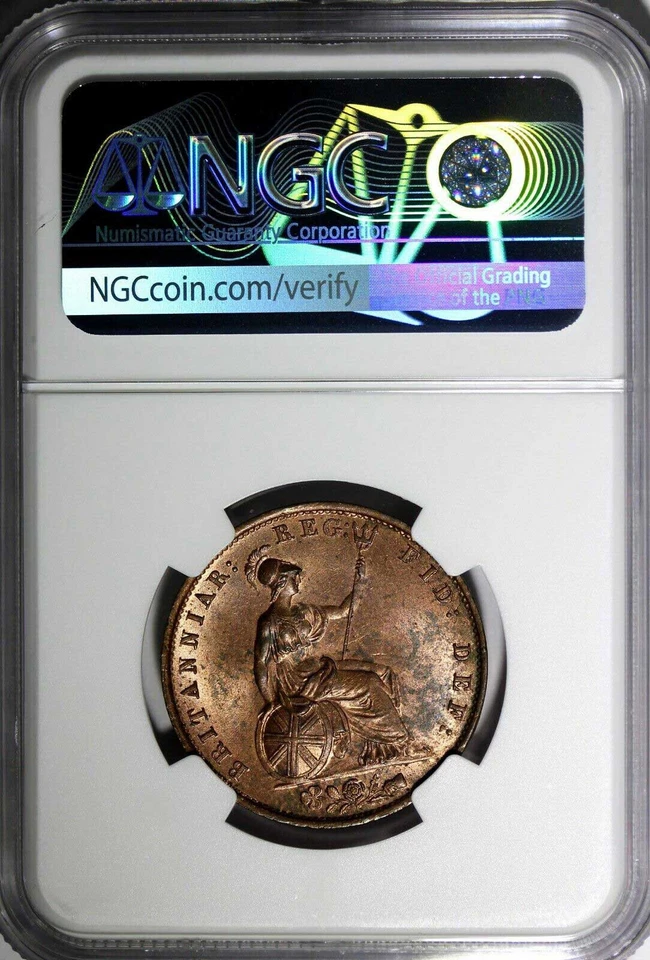 GREAT BRITAIN Victoria (1837-1901) 1855 1/2 Penny NGC MS64 RB 28 mm KM# 726 (17) - Image 3 of 4