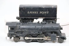 O Scale Train Lionel 1110 Steam Locomotive with Tender 1:48 Gauge Black Post War