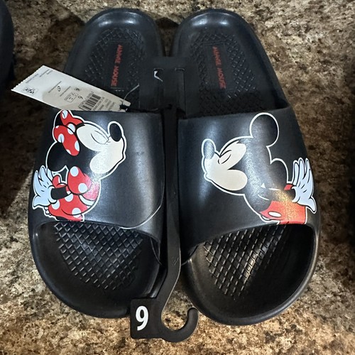 NWT DISNEY SIZE 6 WOMEN'S MICKEY & MINNIE SLIDES - Picture 2 of 2