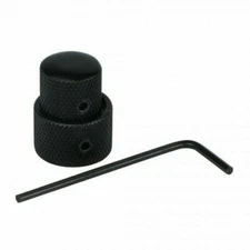 Black Stacked Dual Control Audio Knob Concentric