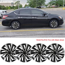 For 2013-2018 Nissan Sentra 16 Hubcaps Wheel Cover Hub Caps Fit R16 Steel Wheel