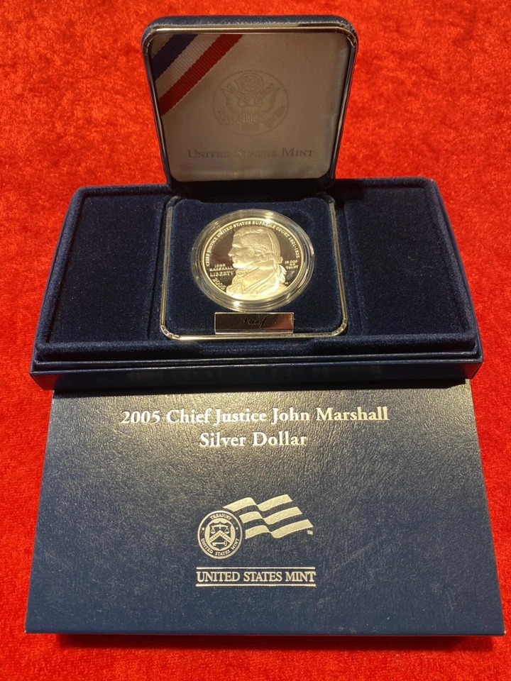 2005-P Chief Justice John Marshall Proof Silver Dollar with OGP and COI - Image 3 of 4