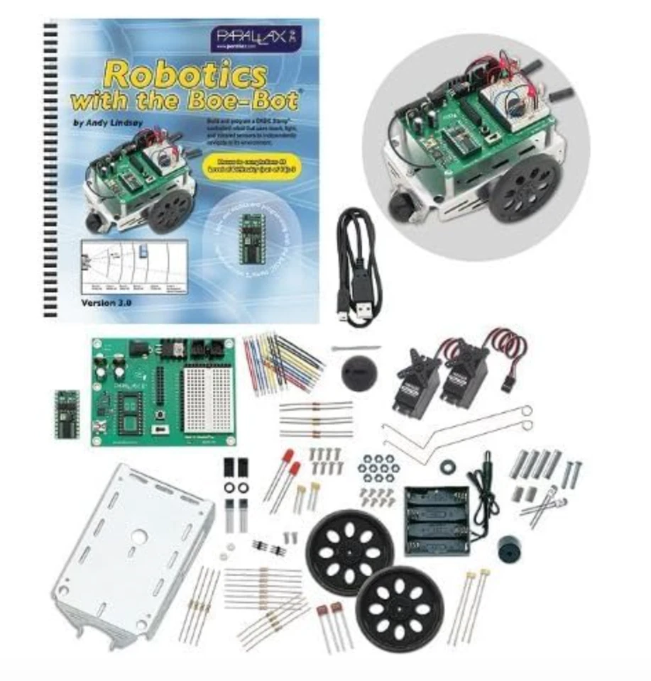 Parallax 28832 Programmable Boe-Bot Robot Kit - USB Version (non-solder) NEW - Image 2 of 4