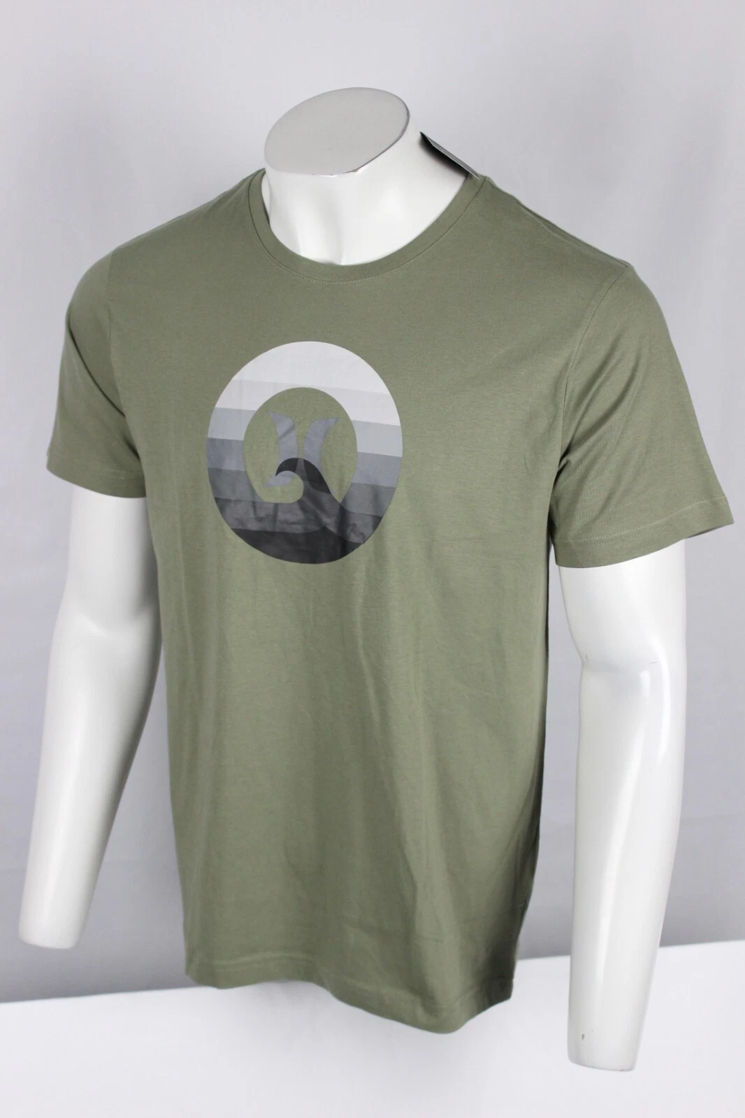 Hurley Men's Surf Sport Graphic T Shirt Short Sleeve Crew Iguana Green