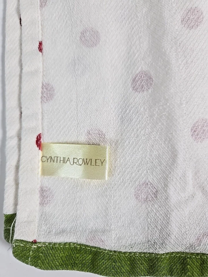 Cynthia Rowley Mr & Mrs Claus toallas de cocina lunares algodón rojo verde leer Foto 4 de 4