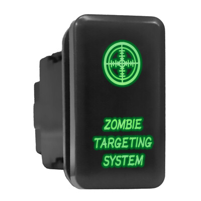 ZOMBIE TARGETING SYSTEM Green Tall Push Button 1.54''x 0.83'' (Fit: Toyota)