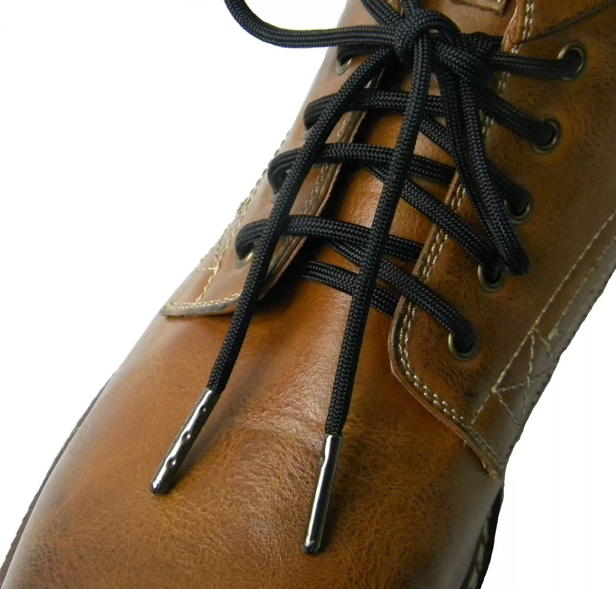 1 Pair Pack 550 Paracord with Black Steel Tips Strongest boot laces Available