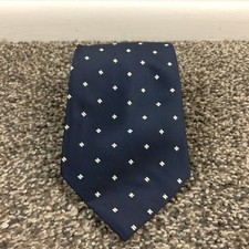 Louis Vuitton Neck Tie 100 Silk Navy Blue Geometric 57.5L 4W