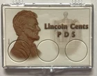 LINCOLN CENTS P-D-S  - 2x3 SNAP LOCK COIN HOLDER - 3 PACK