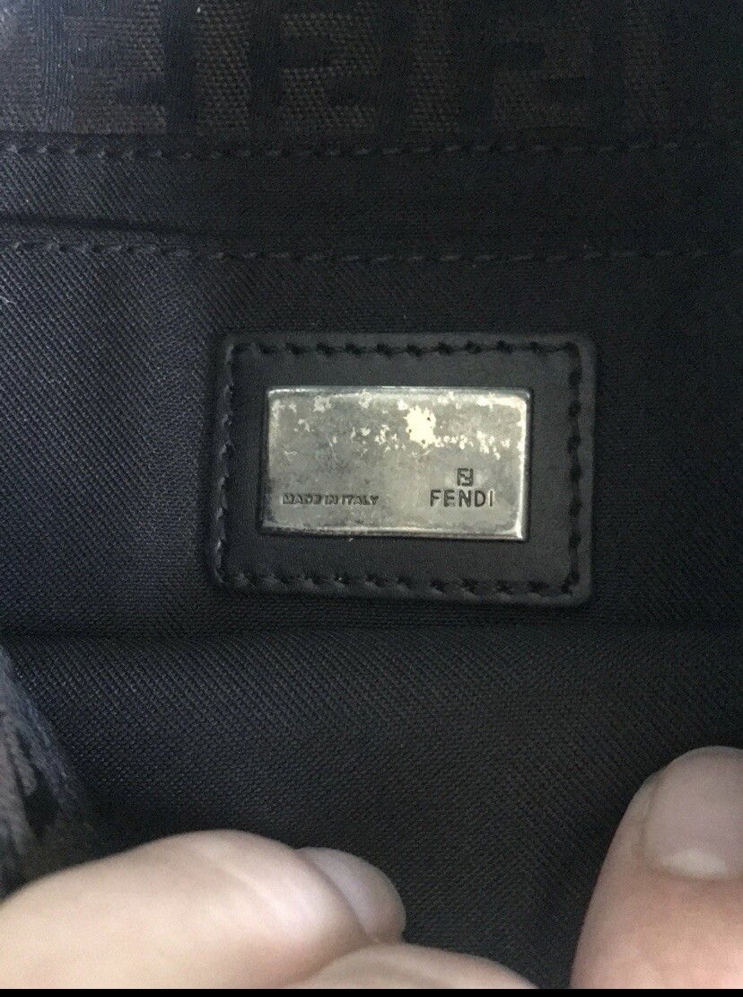 VIntage FENDI 2000s Zucchino Monogram Double Flap Brown Baguette