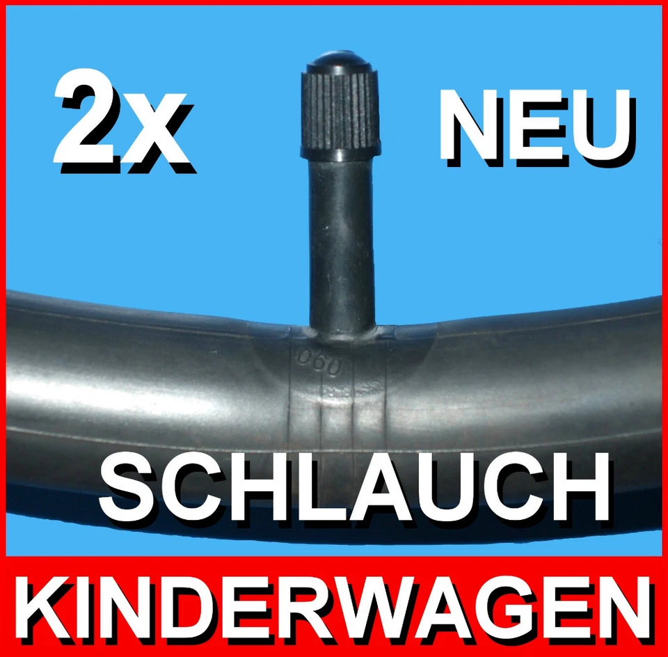 2x Schlauch 12 1/2 x 2 1/4 Kinderwagen Reifen Buggy Roller, Ventil gerade, TOP!!