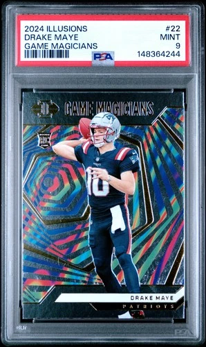 2024 PANINI ILLUSIONS GAME MAGICIANS #22 DRAKE MAYE ROOKIE RC PSA 9