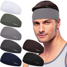 Sport Headbands for Men-7 Pcs Sweat Absorbent Running Headband for Fitness Work.