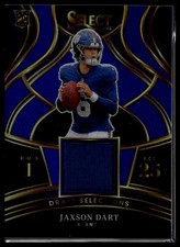 2025 Select #DSM-JDT Jaxson Dart Draft Memorabilia Blue Prizm RC