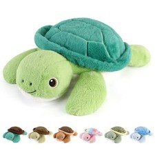 gnomantic Turtle Weighted Stuffed Animals, Plush Pillow for Kids Green Turtle