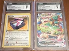 CGC 9 Pokémon TCG Lot (2) - Porygon 1st Ed Team Rocket 48/82 & Snorlax VMAX