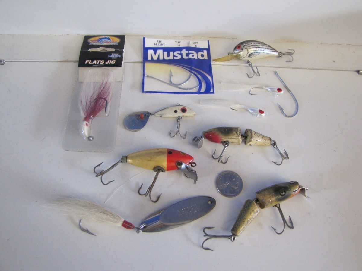 Lot Vintage Collection Flies Kastmaster Acme Tackle Lures Fly Jig Popper  Spinner