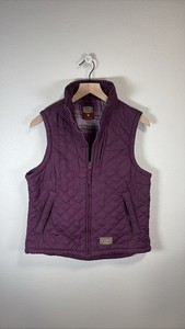 Schmidt Workwear M Quilted Vest Plum Flannel Lined Zip