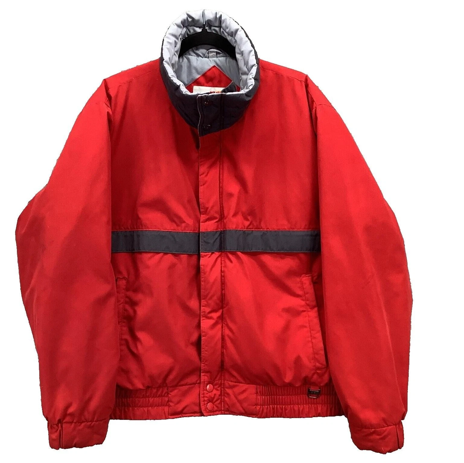 Vintage Peter J Jacket Mens XL Reflective Stripe Puffer Winter Coat 90s