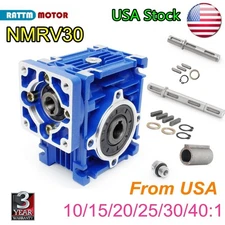 【USA】 NMRV030 Worm Gear Reducer 10/15/20/25/30/40:1 Nema23 Stepper Motor Gearbox