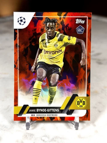 2022 Topps UEFA Club Competitions Inferno Foil Jamie Bynoe-Gittens #43 Rookie RC