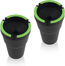 2PCS Car Ashtrays for Cup Holder Smell Proof,Self-Extinguishing Ashtray for Car
