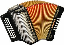 Hohner 3523EB Corona II Classic EAD Accordion in Black Finish w/Bag  Straps