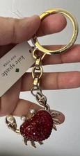 NWT Kate Spade Pinch Me Faux Pearl Crab Keychain Bag Charm