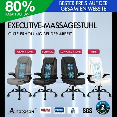 ALFORDSON Massage Bürostuhl Chefsessel Gepolstert Computerstuhl Gaming-Sitz