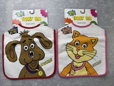 vintage PBS THE PUZZLE PLACE 1995 Russ Berrie TERRY BIB LOT/2 Nuzzle Sizzle