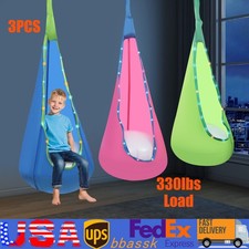 Upgraded Kids Nest Swing Chair w/Light, Hanging Seat Hammock for Indoor Outdoor