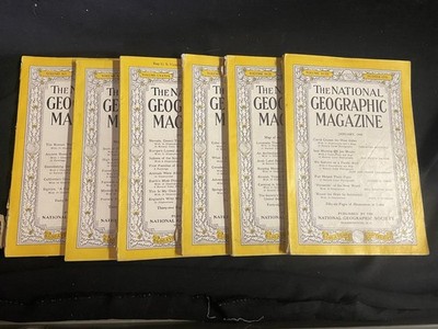 Lot of 6 National Geographic Magazines 1946 1948   Original Vintage Issues