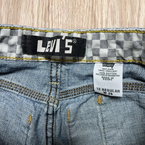 Levi's Carpenter Shorts Boy's 12 Regular Baggy Skater Loose Y2K Blue Jean Denim - Picture 16 of 19
