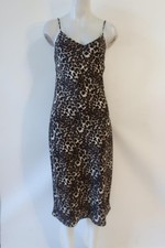 Womens Show Me Your Mumu Black Taupe Leopard Print Strappy Midi Slip Dress XS