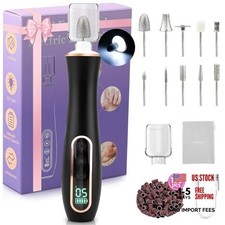 Professional Manicure Pedicure Kit, Cordless Electric Nail File Black-1 Pack