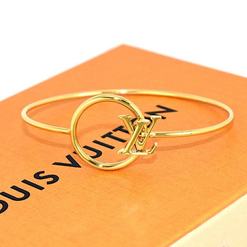Louis Vuitton Cuff Bracelet M00766 Eclipse Gold Color Metal 15cm Box - Picture 7 of 7