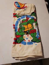 Vintage 1989 Nastoletnie Mutant Ninja Turtles Raphael Ręcznik - lata 80. Mirage TMNT Dekoracja kąpielowa