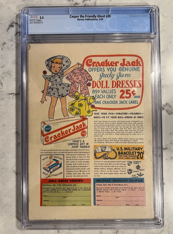 Casper #20 CGC 3.5 WP 1954 1st Wendy - Image 2 of 2
