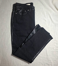 Universal Thread Women's 12 Mixed Media Leather  Denim Pants NWT Unique