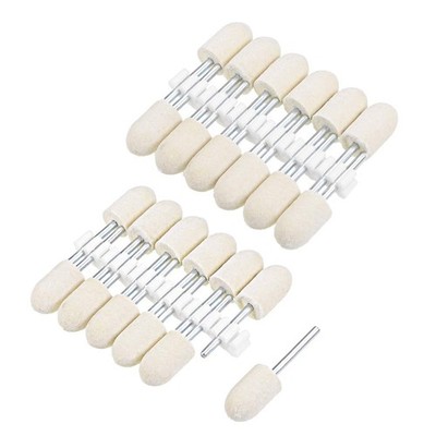 uxcell 12mm Wool Felt Mounted Points Tapered Polishing Bits Burrs Buffing Whe...