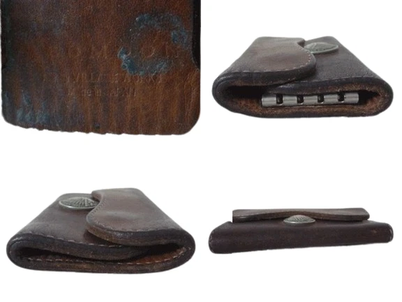 Étui à clés en cuir REDMOON marron 4 plis en cuir véritable Japon - Photo 3/3