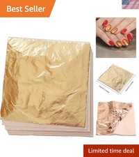 100 Sheets Imitation Gold Leaf for Art, Crafts Decoration, Gilding Crafting, ...