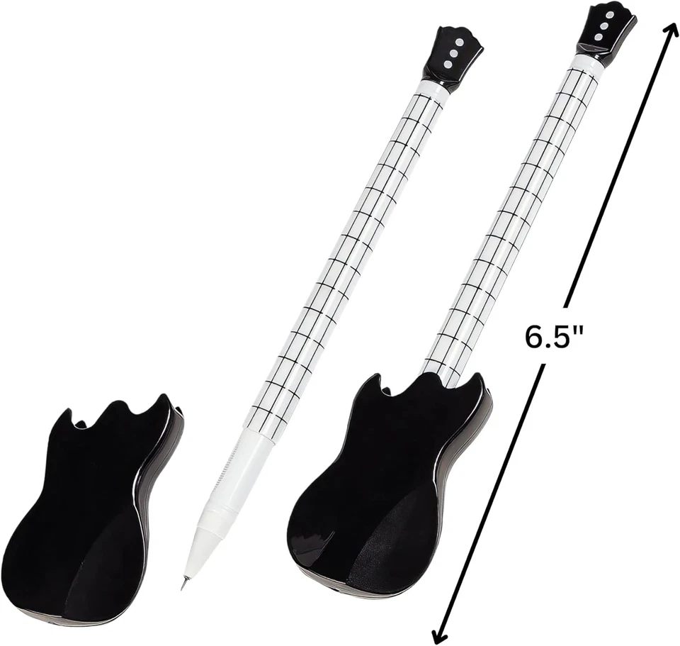 Bolígrafos con forma de guitarra - Regalos de música en el aula y favores de fiesta - VBS Vacaciones B Foto 3 de 4