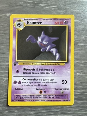 first edition haunter pokemon card Pokémon TCG Haunter Base Set 29/102 Regular 1st Edition Uncommon Spanish