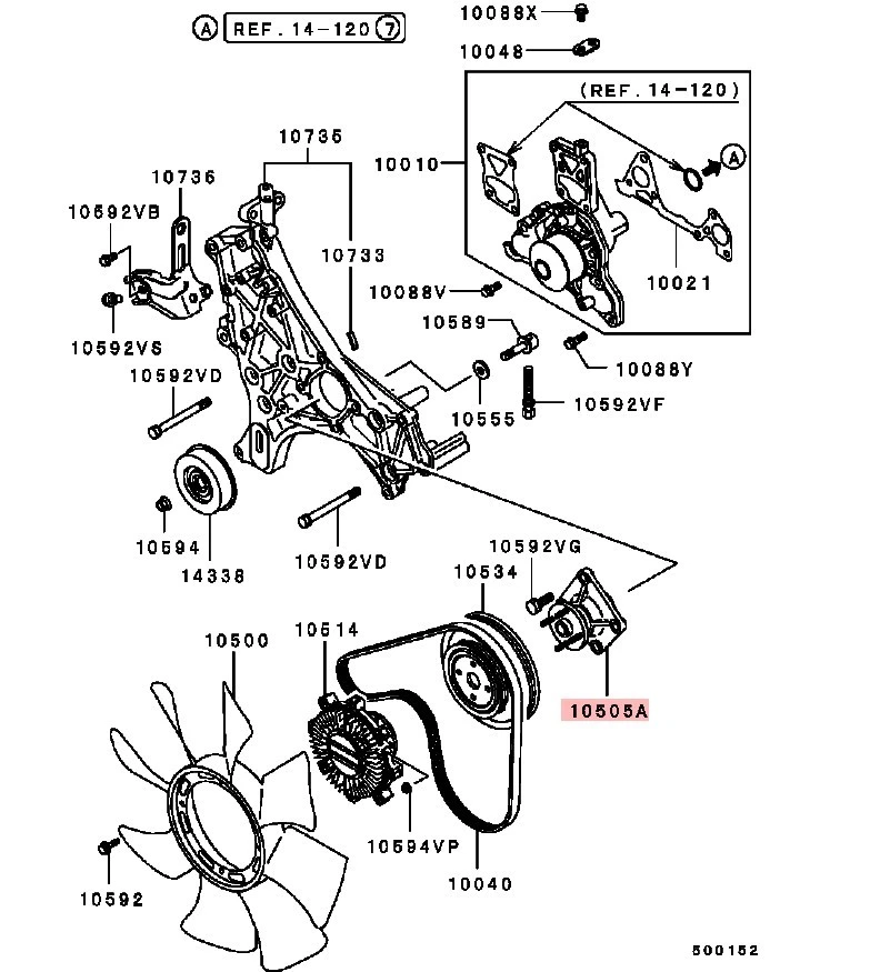 Soporte ventilador refrigeración para Mitsubishi MONTERO SPORT K86W MK1 3.0 Foto 4 de 4