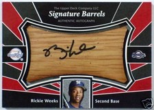 2004 Upper Deck Sweet Spot RICKIE WEEKS Signature Barrels Auto Bat Barrel SP /64